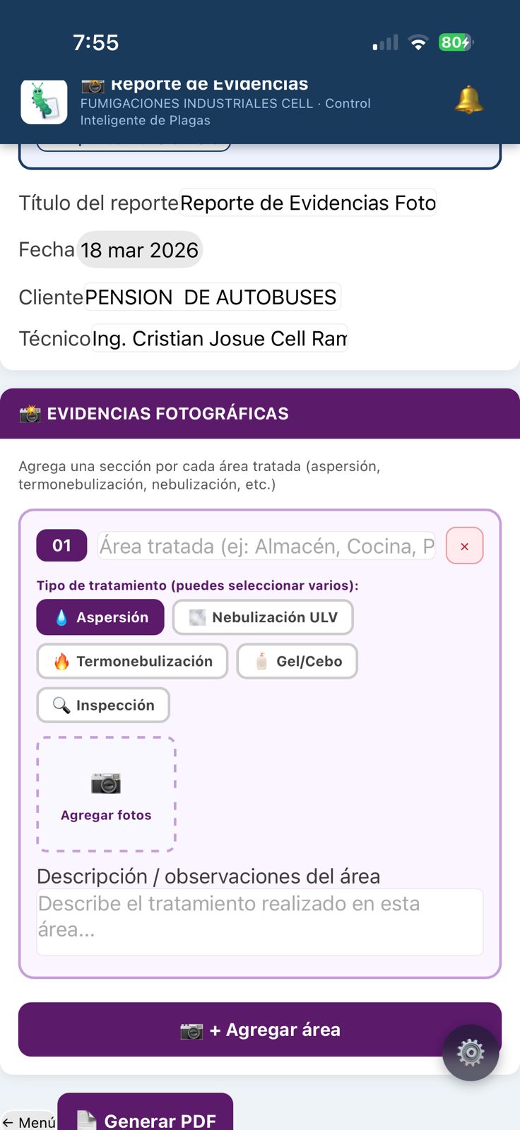 Reporte de Evidencias Fotográficas