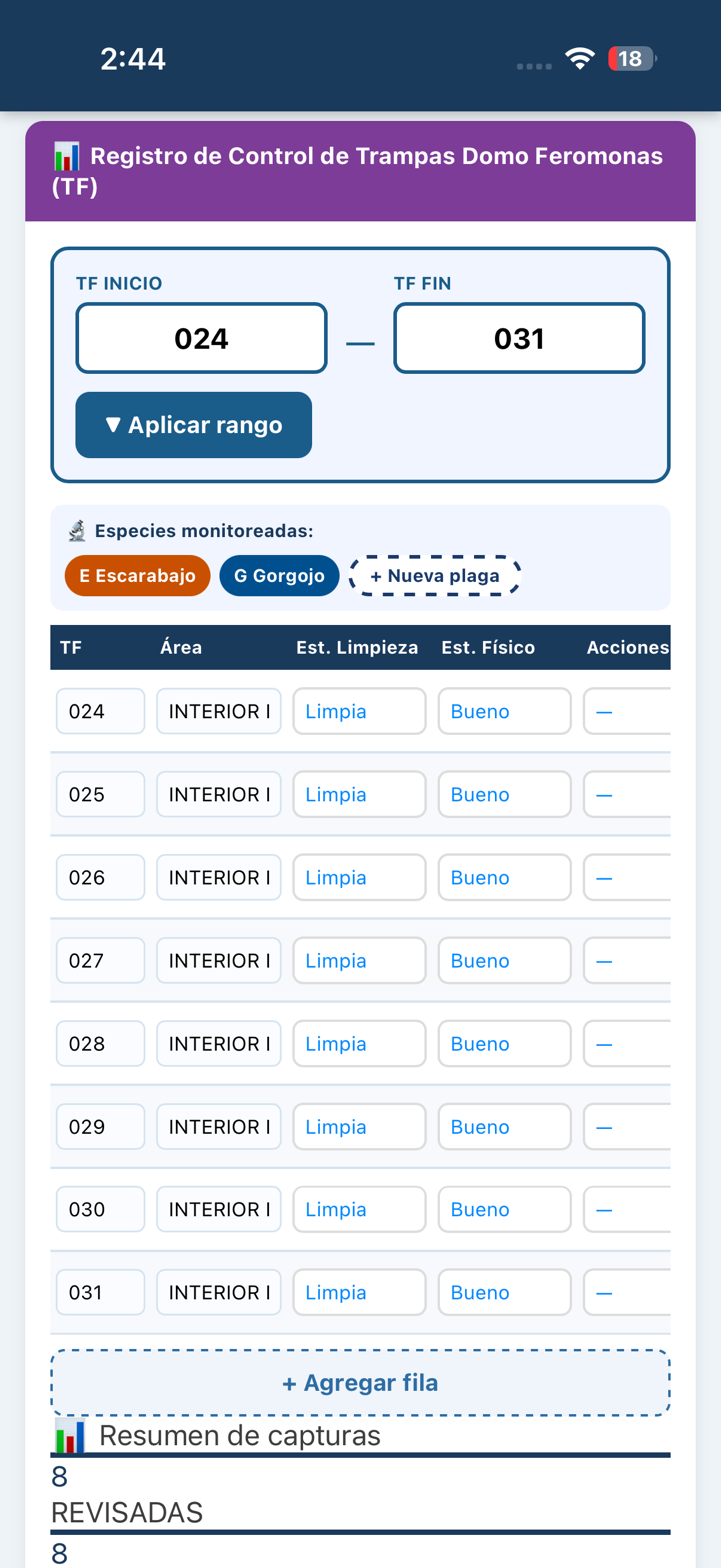 Tabla de trampas